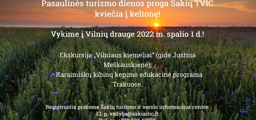 Ekskursija Pasaulinės turizmo dienos proga