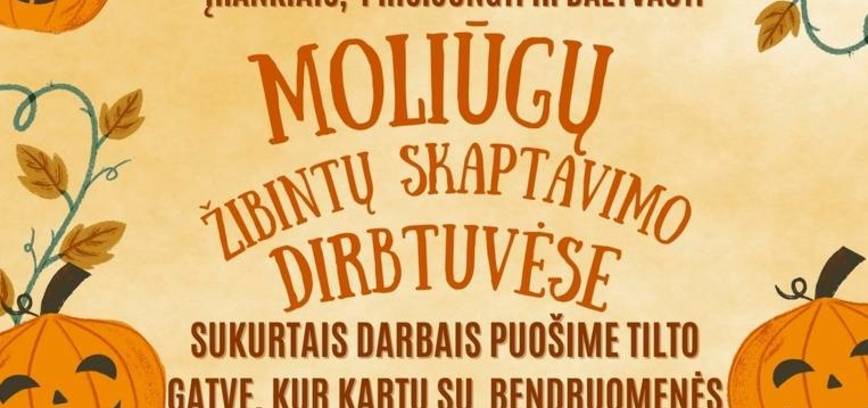 Moliūgų žibintų skaptavimo dirbtuvės ir įžiebimo šventė