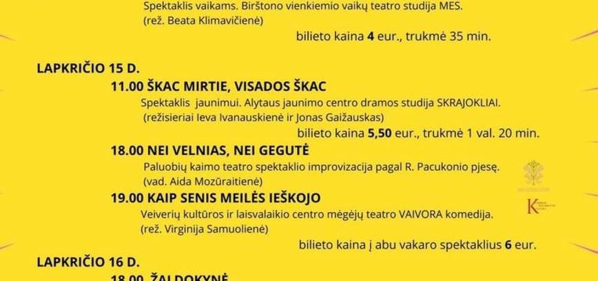 Teatrų festivalis Rudens rampa 2024