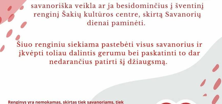 Tarptautinės savanorių dienos renginys