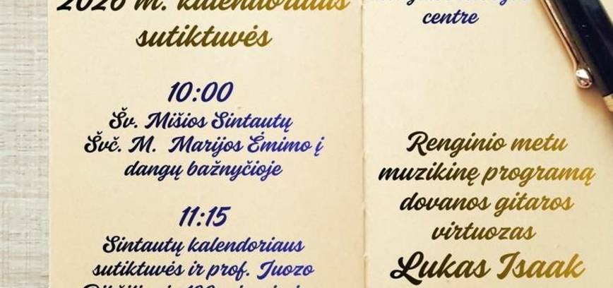 Sintautų 2026 m. kalendoriaus sutiktuvės