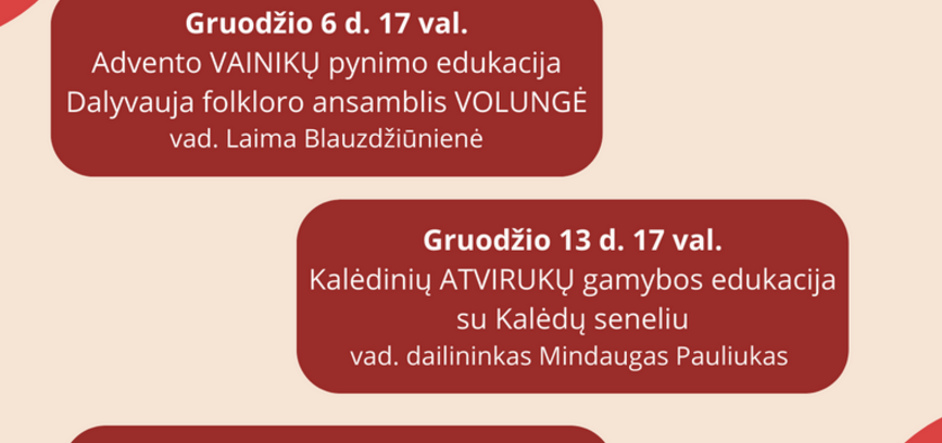 Advento vainikų pynimo edukacija