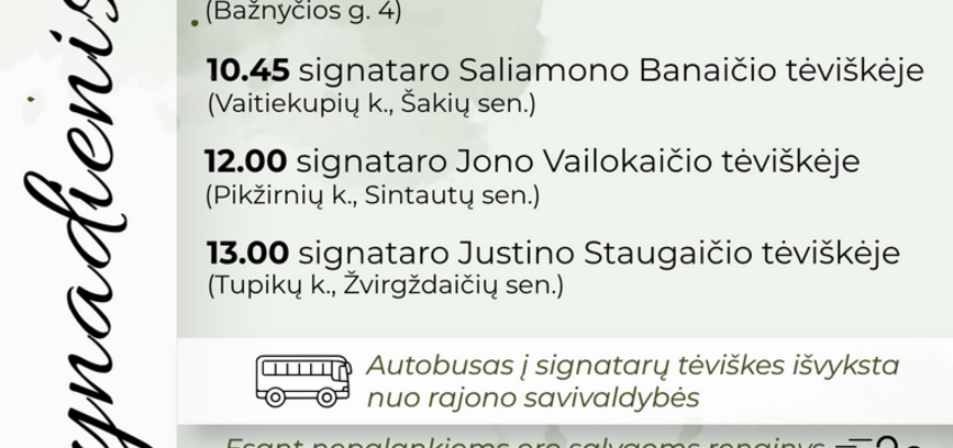 Kaimynadienis. Šventinės santalkos.