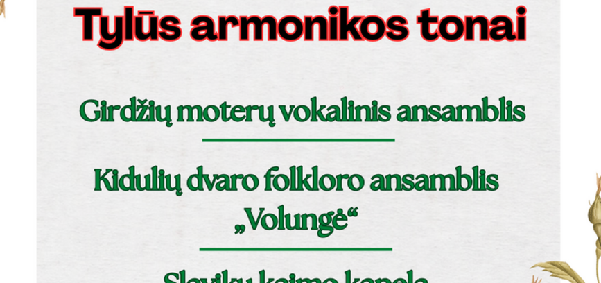 Romansų koncertas. Tylūs armonikos tonai.
