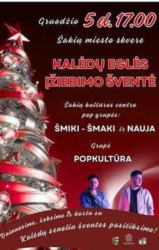 Kalėdų eglės įžiebimo šventė Šakiuose