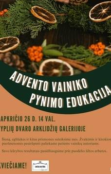 Advento vainiko pynimo edukacija