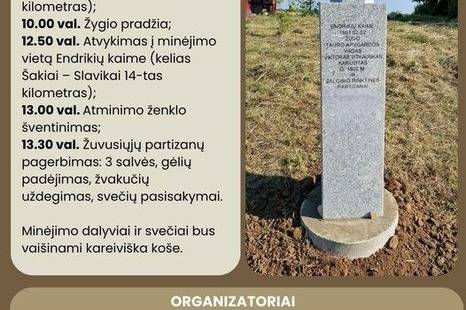 Žygis Lietuvos kariuomenės dienai paminėti, Endrikių kaime žuvusiems partizanams atminti