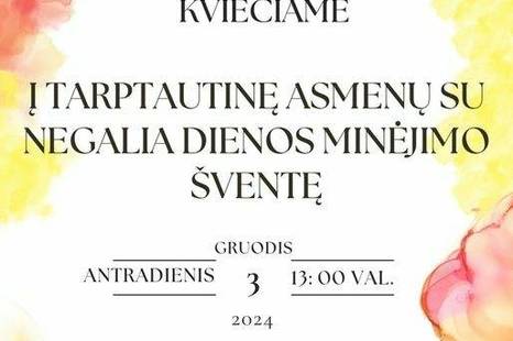 Tarptautinė asmenų su negalia dienos minėjimo šventė