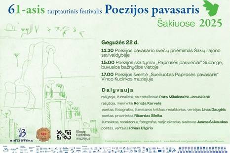 61-asis tarptautinis festivalis "Poezijos pavasaris" Šakiuose 2025