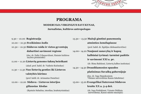 Mokslinė konferencija, skirta Sūduvos regiono istorijai ir kultūrai